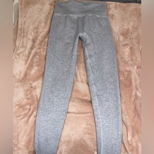 Gray Ribbed Leggings